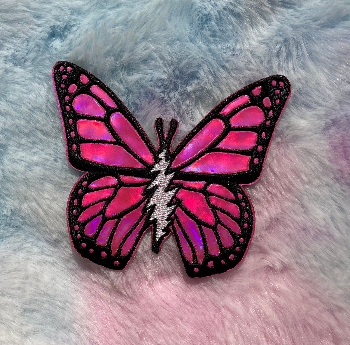 Pretty Rainbow colored Butterfly Embroidered Biker Patch – Leather Supreme