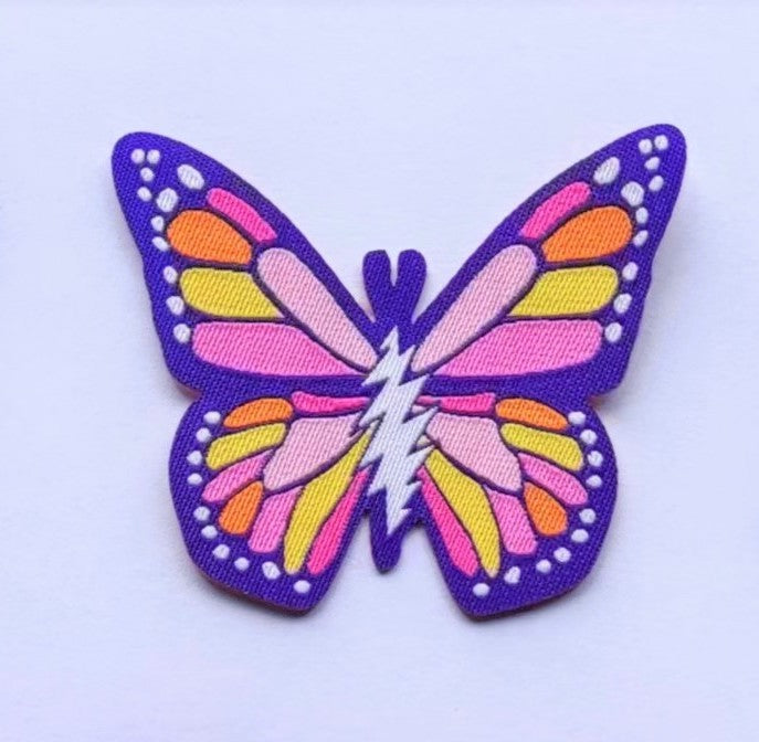 Butterfly Patch ,iron-on Purple Butterfly Patch ,butterfly Embroidered Patch,  422 