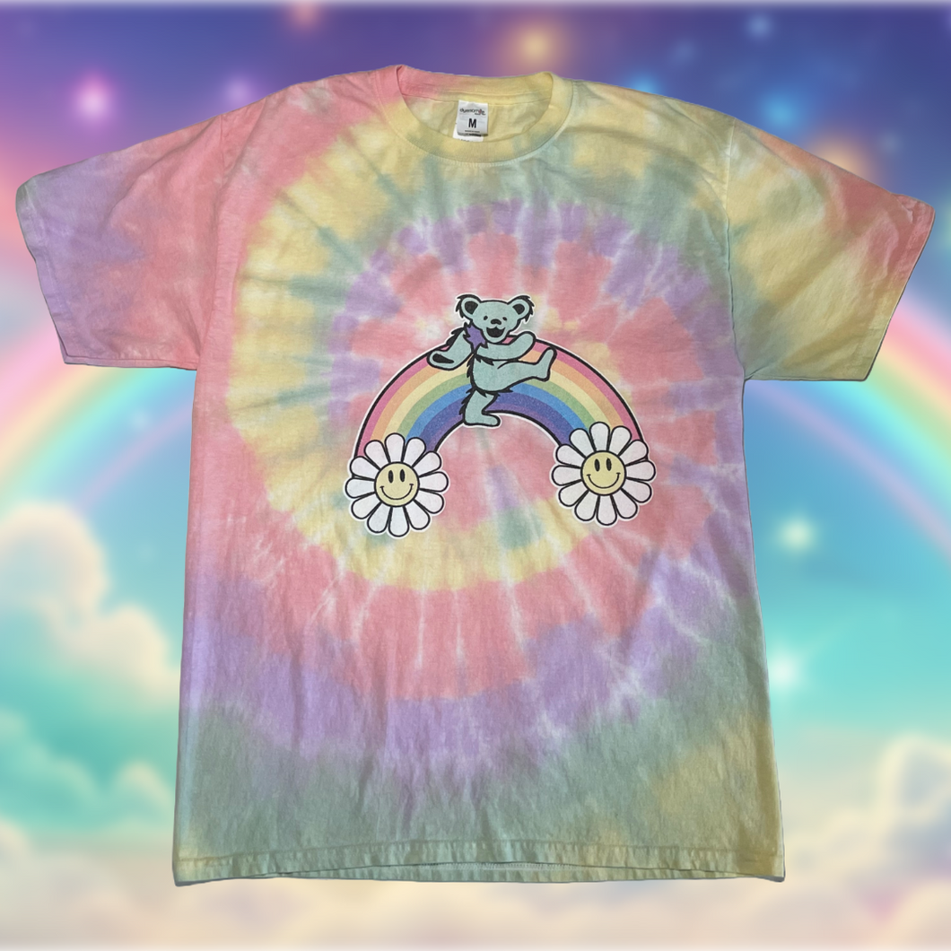 Pastel Rainbow Bear Tie Dye T Shirt