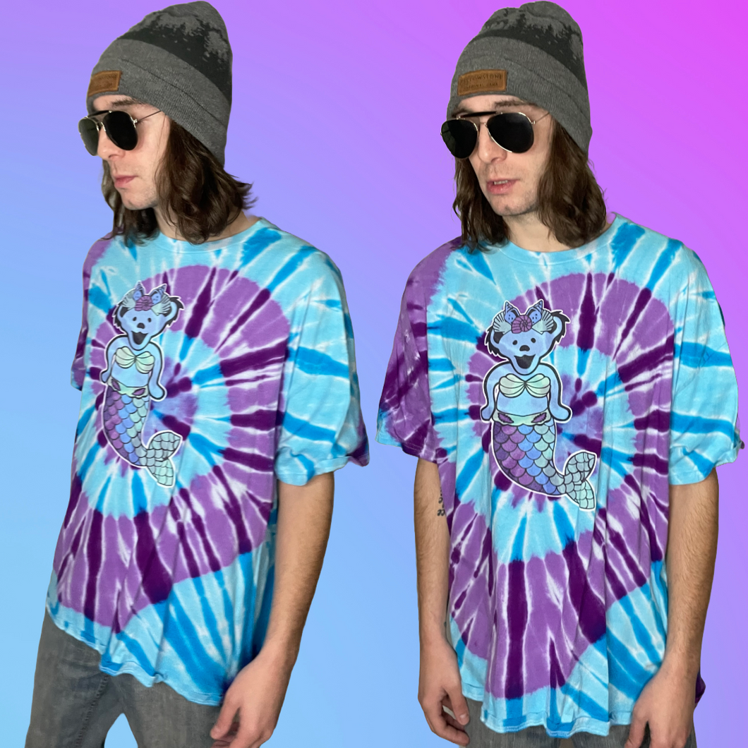 Amethyst Tie Dye Siren Bear T Shirt