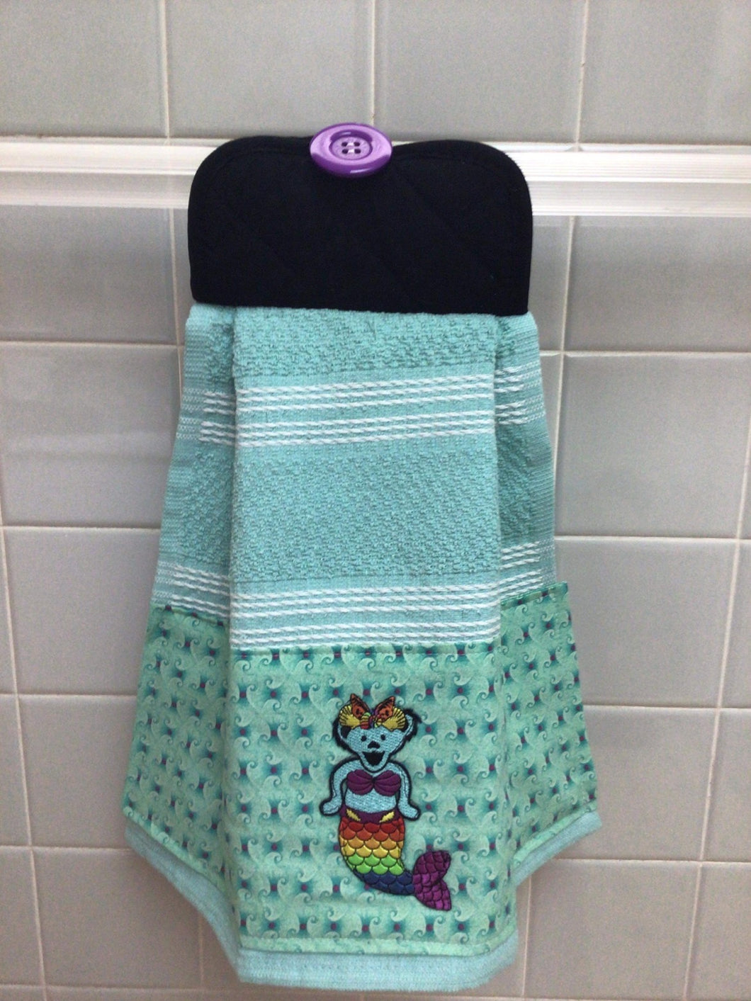 Aqua Siren Bear Decorative Towel